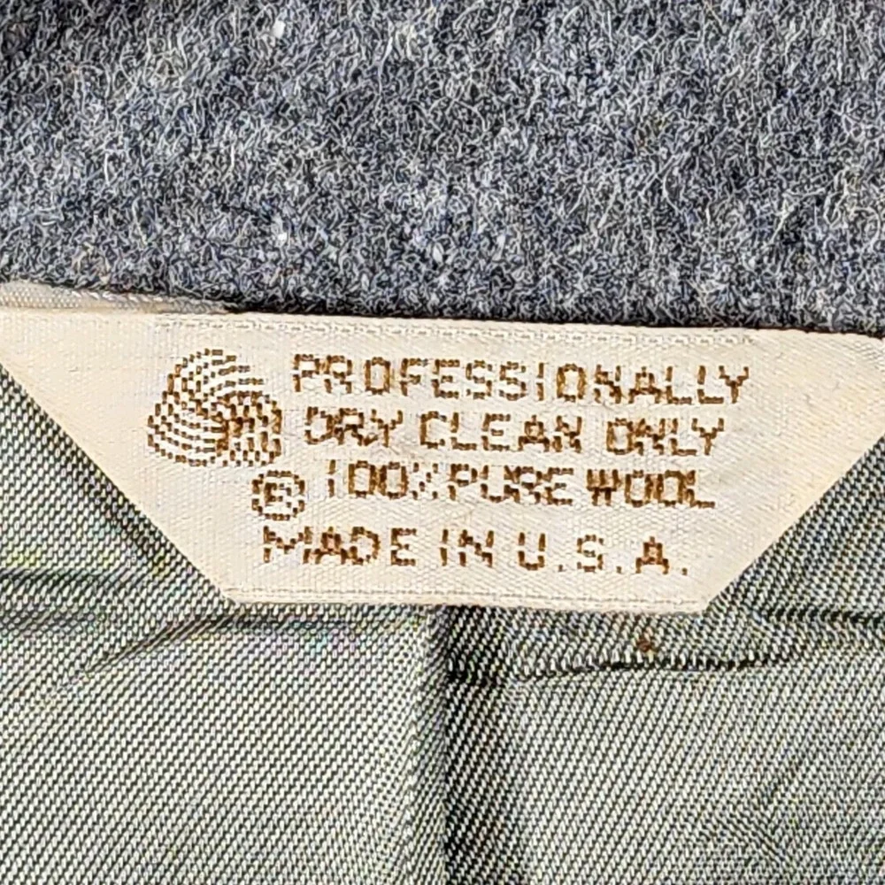 Vintage Camel Hair Blazer Mens‎ 46L Gray 2 Button Sport Coat Leather Buttons USA